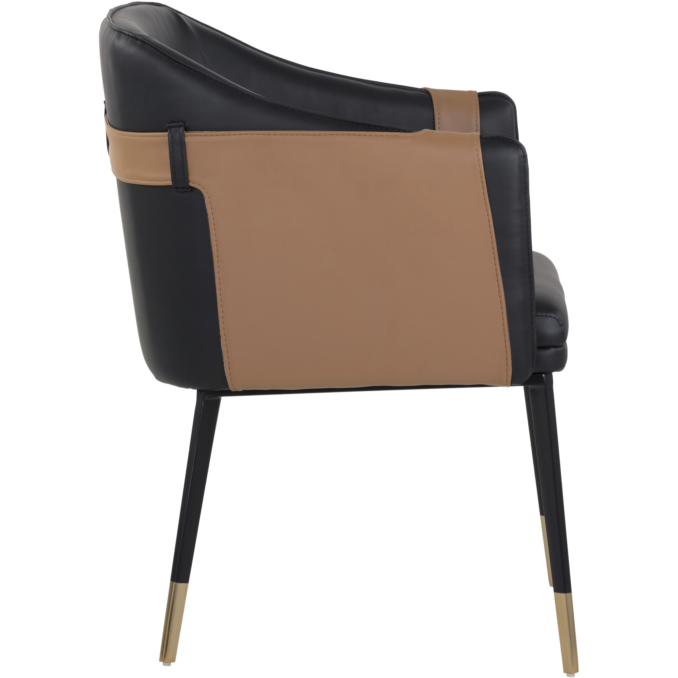 Carter Napa Black / Napa Cognac Dining Armchair